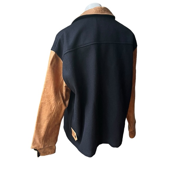 Mike’s Hard Lemonade Logo Wool Blend and Leather Zip Zip Front Jacket, Sz XL - Picture 4 of 15